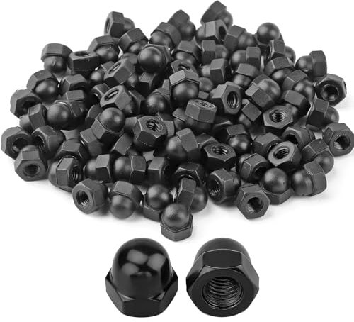 ROSYLEVE 30 Piezas M10 Tuercas Ciegas Hexagonales, Tuerca de Sombrerete alta forma Acero Inoxidablepara Tornillos Roscadas Pernos Roscados para Tornillos de Bicicleta Varillas Roscadas(Negro)