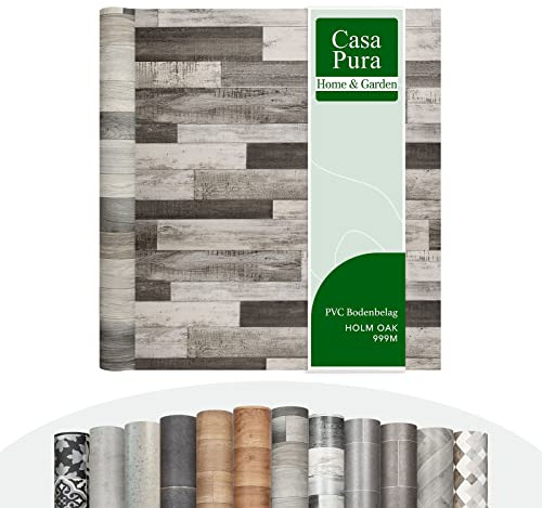 Casa Pura | Revêtement de sol CV Plaza - Revêtement de sol en PVC extra résistant - Vendu au mètre (expansé) - Sol pour violon en linoléum auto-posé - Holm Oak 999M - Aspect bois élégant -