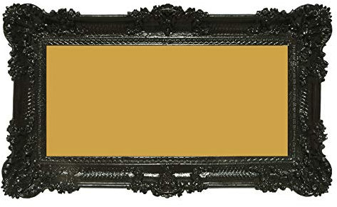LIGUORO SHOP Grand cadre rectangulaire en style baroque imitation vintage shabby chic pour photos, peintures, affiche 96 x 56 cm (Noir)
