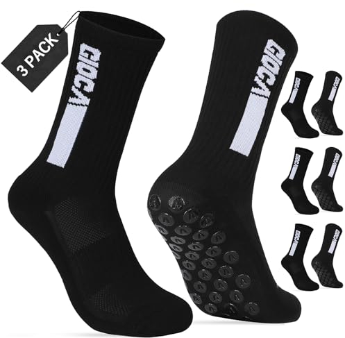Fußballsocken 3 paar Fußball Socken Unisex Socken | Anti-Rutsch-Design | Universal-Maßstab 39-46 | 75% Baumwolle | Stutzen Fussball Herren, Tape Design Fussballsocken Männer