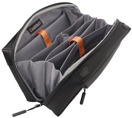 Cwatcun Große Kabeltasche Organizer Tasche, Tech Beutel Aufbewahrungstasche für elektronisches Zubehör, EDC Beutel Kabeltasche für 7.9 iPad mini, Ladegeräte, Kabel, PowerBank, Karten 4L (Schwarz)