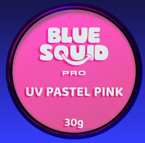 Blue Squid PRO Face Paint - Professional Water Based Single Cake Facepaint & Body Paints - SFX Makeup, Kids Adults Painting for Costume, Halloween Face Paints for Children - UV Pastel Pink 30g / 1oz
