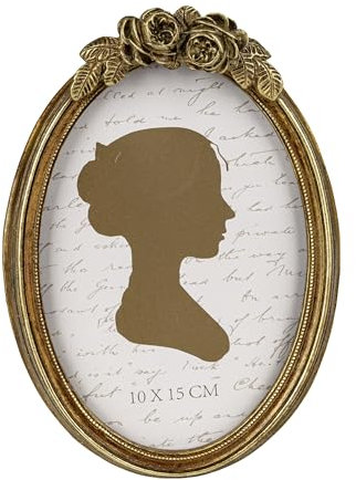 Sunlit Cornice portafoto ovale vintage, 10,2 x 15,2 cm, cornice portafoto antica con vetro frontale, da appendere alla parete, idee regalo, 15 x 10 cm, bronzo