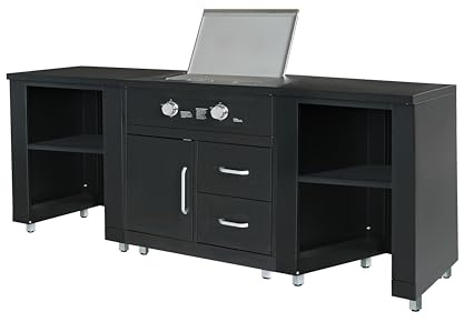 Oviala - Cocina de exterior con 3 elementos, color negro