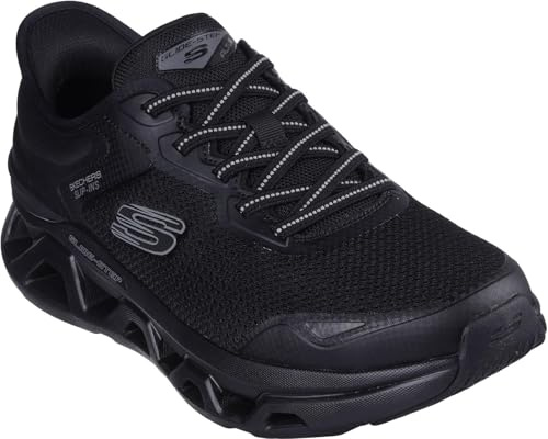 Skechers Men's Glide-Step Altus Turn Out Sneaker, Black Mesh/Duraleather, 12 UK