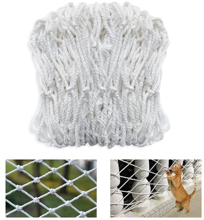 GIDWRIY Filet de Securite Enfant 1.5 X 3 M,Filet Garde Corps Nylon,Filet Anti Chute Escalier,Filet Corde Exterieur,Filet de Protection Balcon Chat,Grillage Fenetre Chat pour Enfants, Animaux