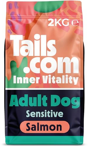 Tails.com • Dry Dog Food 2kg • Sensitive Salmon • Adult 1-7 years • Grain Free Recipe • No Added Flavours, Colours or Preservatives • Contains Omega 3 to Support Skin and Coat