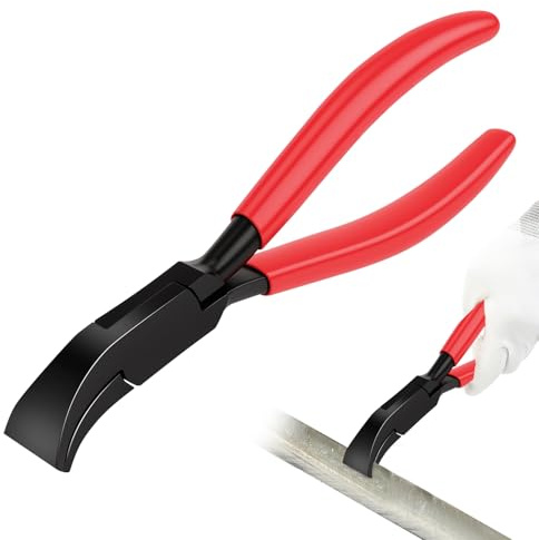 AROMUJOY Folding Pliers 45° Sheet Metal Pliers Wide 22 mm, Sheet Metal Bending Pliers Carbon Steel with Non-Slip Handle, Roofing Tool for Bending and Smoothing Sheet Metal, Red