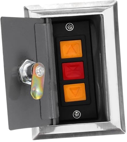 Yardenfun Caja De Control Puerta del Obturador Botón Pulsador Momentáneo, Plástico Resistente, para Puertas Eléctricas y Garaje, Control Manual, Compatible Sistemas Inteligentes, 1 Unidad