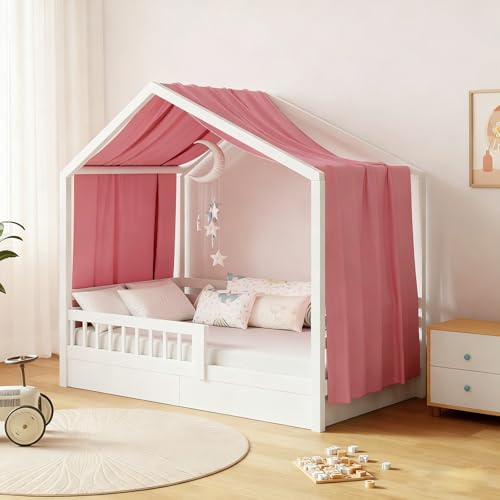 GFCC Ciel de Lit Cabane Ensemble de Décoration 1 Pièces 135 x 360 cm Rose