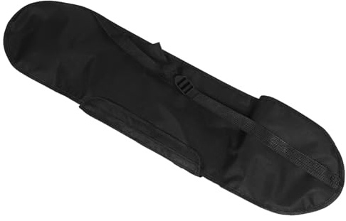 Borsa Tracolla per Skateboard 80cm Grande Capacità in Poliestere Nero | Design a Spalla Singola Schienale in Rete, per Attività Outdoor, Confezione 1 Pezzo