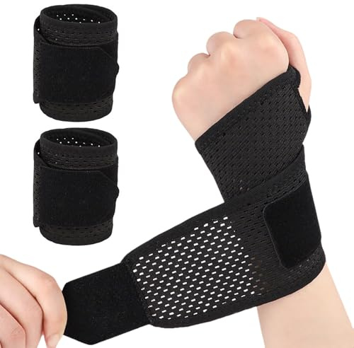 xiluuyou 2 Pack Wrist Supports, Elastic Wrist Brace | Wrist Straps Right&Left Hand, Breathable Adjustable, Arthritis, Tendonitis, Pain Relief Brace Right Hand Left