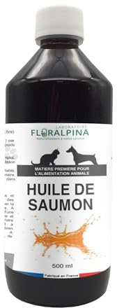 Norge laxolja 500 ml för hundar och katter - rik på Omega 3, ledmjukhet, rörlighet - tillverkad i Frankrike - laboratorium Floralpina