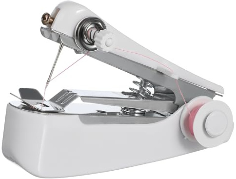 LOCZUK Mini Máquina de Coser Manual para Principiantes Construcción Duradera en Acero Inoxidable y Plástico, Portátil para Uso Doméstico y Arreglos Rápidos Color Aleatorio