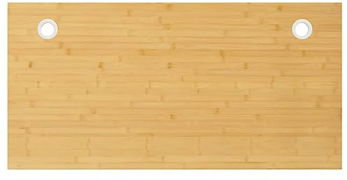 Kaloriko Skrivbordsskiva bambu 80 x 40 x 4 cm med sladdhål, hållbara skrivbordstillbehör för kontor och hemmakontor, mångsidig bordsskiva för arbetsplats, ergonomisk, platsbesparande