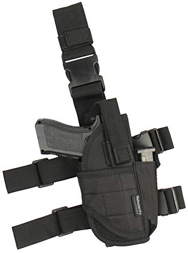 Nehostertfy Adjustable Drop Leg Holster Black Tactical Thigh Holster for Pistols Right Hand