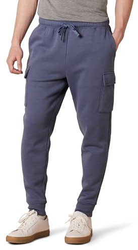 Amazon Essentials Pantalón Deportivo de Forro Polar Tipo Cargo para Hombre, Ajuste Relajado, índigo, Talla S