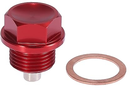 X AUTOHAUX 1 Juego M18 x 1,5 Tornillo Magnético Aceite Drenaje Tapón Sumidero Drenaje Tuerca Rojo