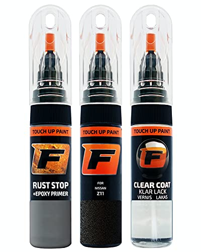 FIRANTO stylo peinture de voiture compatible avec Nissan Z11 Enigma Black réparation couleur voiture 3 en 1, rayures stylo retouche peinture 15ml avec pinceau, apprêt, laque