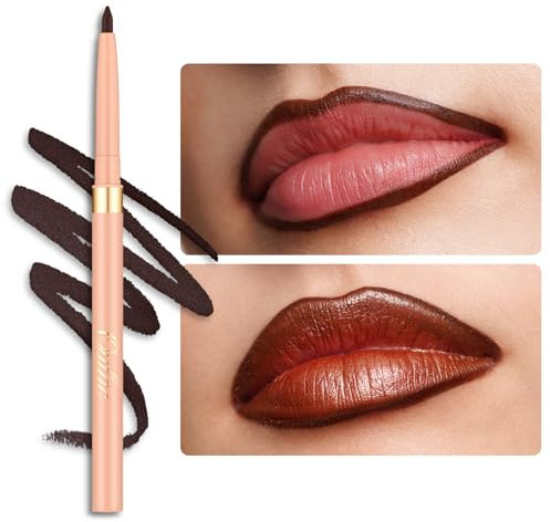 OULAC Matte Brown Lip Liner, Waterproof Lipliner Pencil Lasts 24H +, Highly Pigmented, Smooth and Smudge-proof Formula, Contour Your Lips, Vegan (03) Teddy