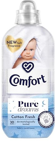 Comfort Pure Dreams Cotton Fresh Fabric Conditioner Dermatologist-Recommended Gentle Next to Sensitive Skin 30 washes (900 ml)