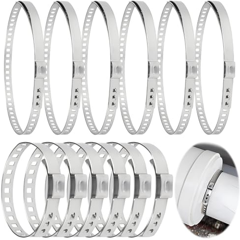Snowtain 12 Pezzi Fascette Metalliche Stringitubo in Acciaio Inox,Senza Viti Morsetto Collare Morsetti per Tubi,Fascette Metalliche Inox Universali per Adatto Alla Maggior Parte Delle Auto.
