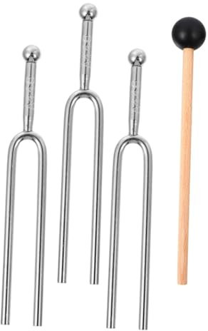 BESTonZON 2 Ensembles diapason guitar gitarre Accordeur multi-instrument Accordeur précis accordeurs de tonalité accordeur simple accessoires de musique fourchettes de musique bois Silver