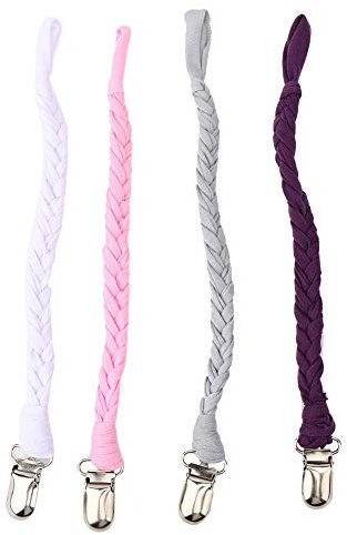 Collana con clip per ciuccio per bambini, design umanizzato, supporto per clip per ciuccio, corda in tessuto leggero per giocattoli da dentizione, biberon, gengive (tipo 1)