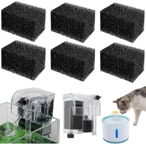 Begonia Lot de 6 éponges filtrantes 10 ppi pour aquarium - 10 x 7 x 6 cm - Éponge filtrante bio haute densité - Filtre de pompe à eau pour poisson, bassin, aquarium, chat, chien
