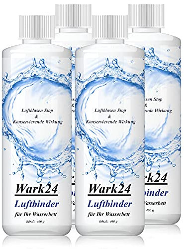 Wark24 Luftbinder Bubble Stop, 4 x 400 g, Wasserbettpflege gegen Luftblasen im Wasserbett, unterstützt geräuschfreien Schlaf und verlängert die Haltbarkeit
