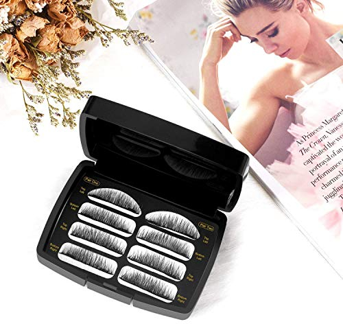 Magnetische Wimpern- Beileer Natural Look Künstliche Wimpern mit 3 Magneten - Edelstahl Pinzette,Wiederverwendbare Künstliche Falsche Wimpern 2 Paare/8 Stücke (colour 3)