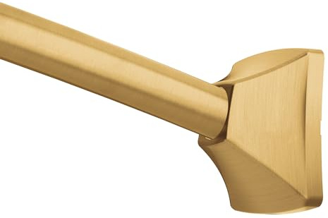 Moen Brushed Gold 72-Inch Adjustable Permanent Mount Curved Shower Curtain Rod, CSR2164BG
