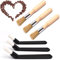 Kaffeemühle Reinigungsbürste,Yueser 6 Stück Reinigungspinsel Kaffee Pinsel Natürliche Borsten Kaffee Reinigungsbürste Barista Pinsel für Bohnen Getreide Kaffee Werkzeug Kaffeemühle Reinigungsbürste