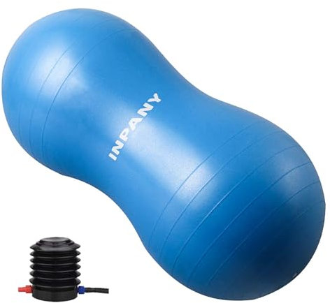 INPANY Peanut Ball - Anti Burst Exercise Ball for Labor Birthing, Physical Therapy for Kids, Core Strength, Flexible Seating, Home & Gym Fintness, Sensory Chair Wiggle Seat for Girls and Boys
