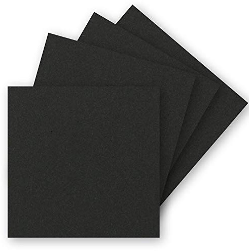 Lot de 50 cartes simples, carrées, 15 x 15 cm, noires, en papier kraft, 240 g/m², vierges, idéales comme cartes postales et de bricolage, faites de carton artisanal argileux de qualité supérieure