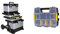 Stanley FatMax Rollende Werkstatt aus Metall-Kunststoff 1-95-622 – Werkzeugwagen leer – Vielseitige Werkzeugbox für Kleinteile & FatMax Werkzeug-Organizer Sortmaster/Aufbewahrungsbox (29x21x6.3cm)
