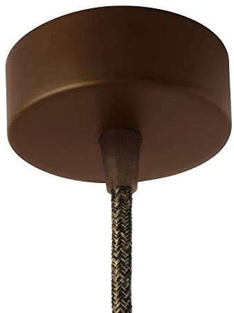 AMARCORDS - Florón de metal, color CORTEN, carcasa de la lámpara completa con accesorios de abrazadera de cable, tornillos y soporte de techo. Diámetro 77 mm altura 26 mm