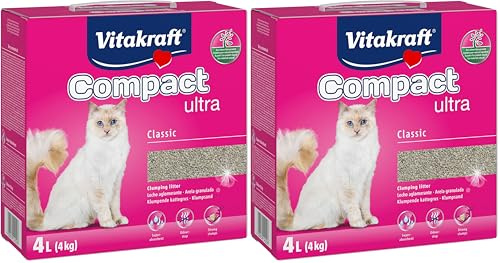 Vitakraft Compact Ultra - Litière agglomérante pour Chat - 4L (Lot de 2)