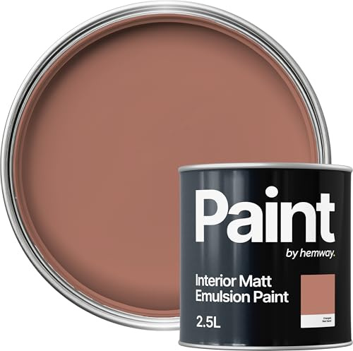 Hemway Red Sand Paint 2.5 L, Indoor Matt Finish, One Coat, Wall Paint, Acrylic & Water-Based Emulsion, Quick Dry & High Coverage for the Kitchen, Bathroom & Bedroom Walls & Ceiling