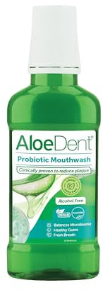 Aloe Dent - Probiotic Aloe Vera Mouthwash - Alcohol Free - Balances Microbiome, Supports Healthy Gums & Freshens Breath - Vegan & SLS Free - 250ml - 1 Pack