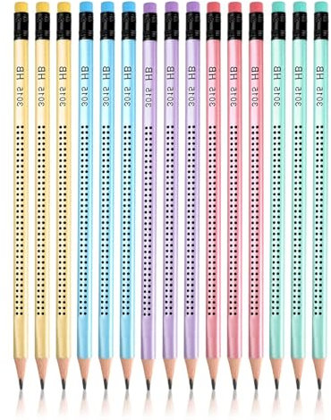 HRLORK 15 PCS HB Pencils with Eraser 5 colors Pencils for Drawing Sketching Writing School Home-Style 01