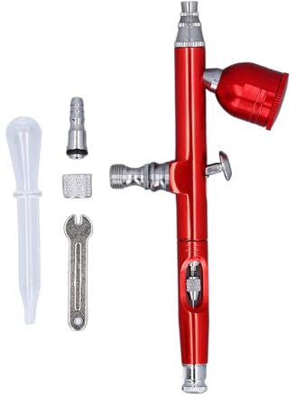 Yuecoom Pistola de aerógrafo de 0,3 mm, boquilla de 6 cc, uniforme de pulverización, pistola de pulverización, pistola de aerógrafo, pistola de pulverización de pintura para modelos, reparación de