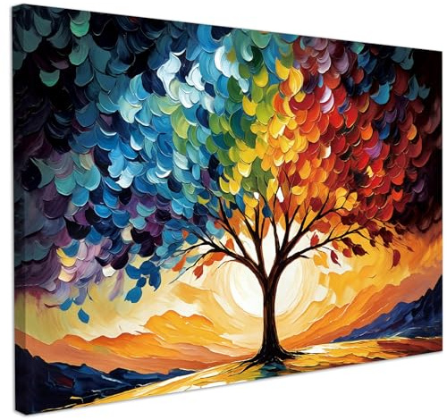 CHDITB Bunte Abstrakte Bidler Wandkunst Natur Landschaft Wohnzimmer 59x39cm