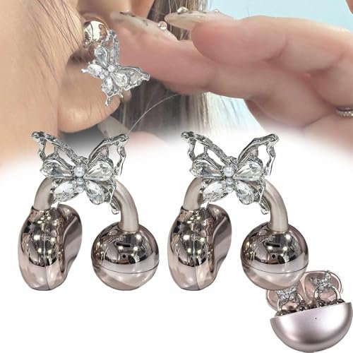 Farfalla strass per auricolari a clip, accessori per orecchie aperte, eleganti accessori decorativi per cuffie per ragazze