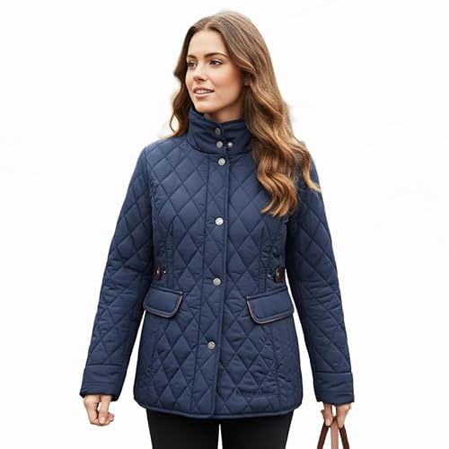 Hazy Blue Louise Quilted Womens Jacket (UK, Numeric, 14, Regular, Regular, Navy)