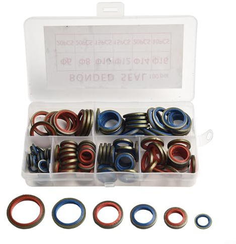 Solaughguy Seal Washer Set 245 Pcs Assorted Silicone Rubber O-For Ring Kit for Plumbing Gas Automotive Faucet Sealing Repair M6-M30 with Long lasting Storage Box(100pcs)