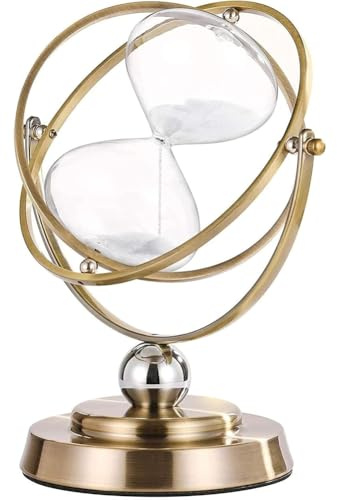 Fegtrtyoa Timer A Sabbia A Clessidra, Clessidra da 60 Minuti, Grande Clessidra In Metallo Rotante A 720°, per Ufficio, Scrivania, Regali per Casa B