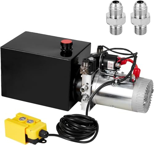 12V Electric Hydraulic Pump – 4-Quart Double-Acting Power Unit for Dump Trailers, Car Lifting Platforms, and Heavy-Duty 3000 PSI Portable Applications