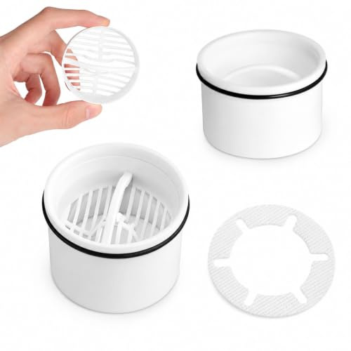 Pyralidsg 2 Piezas Filtro de Pelo, 70mm para Ducha – Set Atrapa Pelos, Colador de Pelo Desagüe de Ducha, Evita Obstrucciones y Retiene Cabello