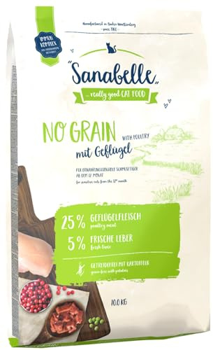 Sanabelle No Grain med fjäderfä | torrfoder för näringskänsliga katter | 4 x 2 kg